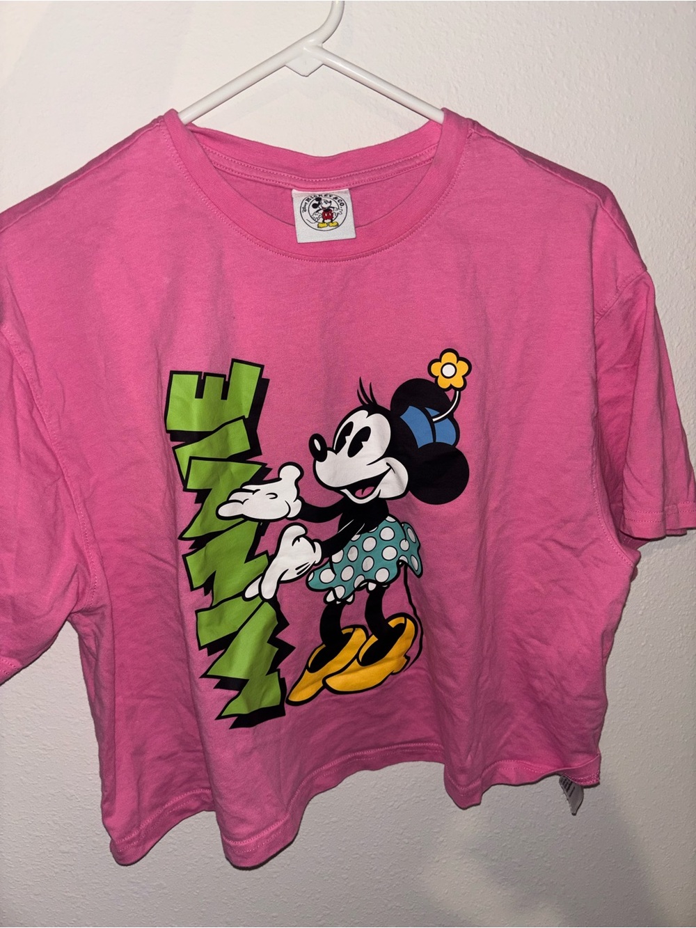 Women’s crop top Pink Minnie Mouse Graphic Tee - Disney